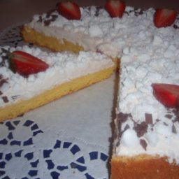 Biskuit mit Sahne- Erdbeerjoghurt