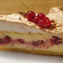 Johannisbeerkuchen mit Topfen-Puddingcreme + Baiserhaube